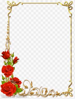 рамка нежная с розами и золотым обрамлением