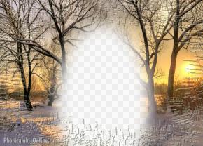 фотоэффект зимний пейзаж закат
