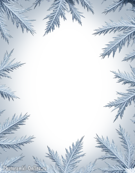 рамка для фото с зимними узорами замерзающего окна