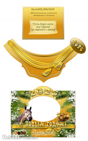 Этикетка на шампанское на Новый год с фото