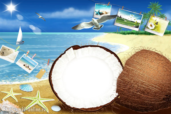 рамка море кокосовый орех