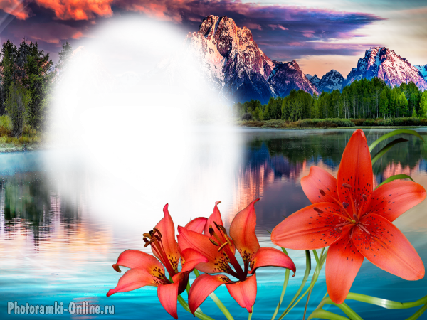 фотоэффект природа гора озеро цветы