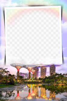рамка Сингапур пруд парк солнечная энергя
