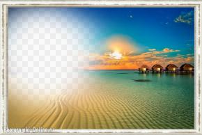 рамка Сейшелы пляж закат