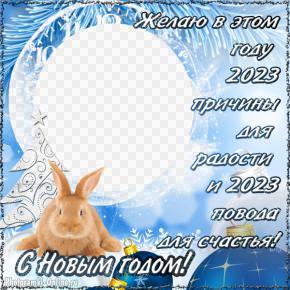 рамка 2023 кролик пожелания