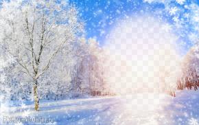 Зимний фотоэффект со снежинками на красивом фоне