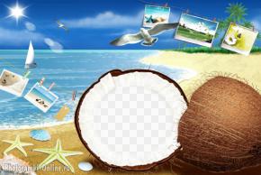 рамка море кокосовый орех